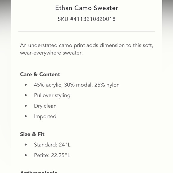 Anthropologie camo sweater - Picture 2 of 7